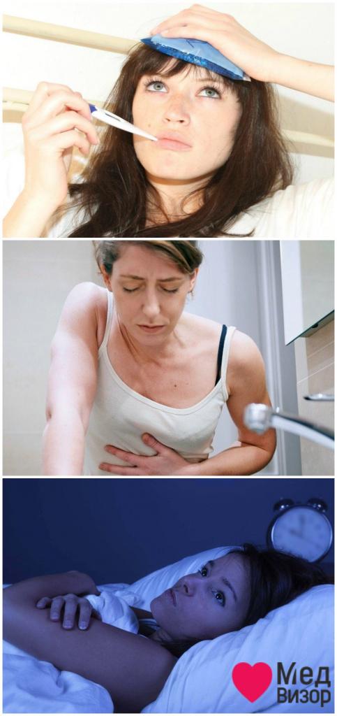 Симптомы дисменории: температура 37-38; тошнота и рвота; проблемы со сном. Почему болит спина и понос